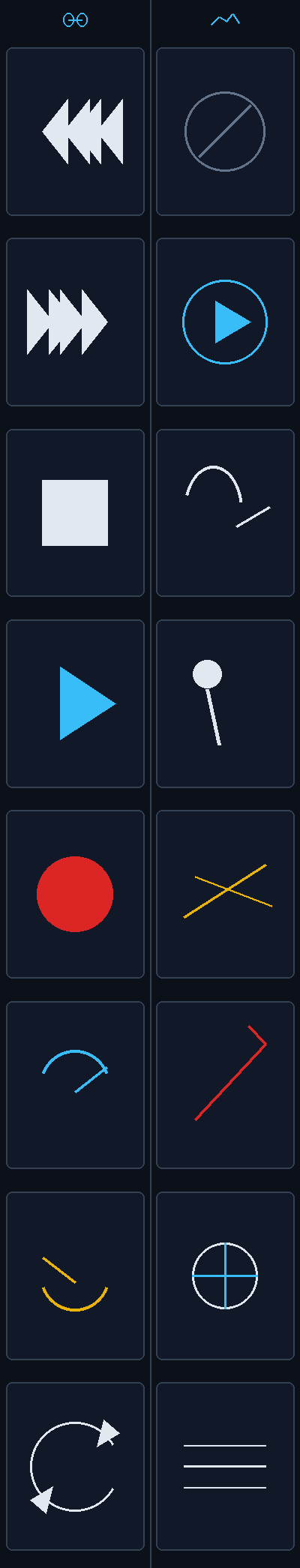 Transport and automation touch layout